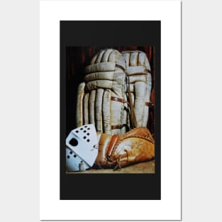 Vintage Hockey Goalie Equipment Posters and Art